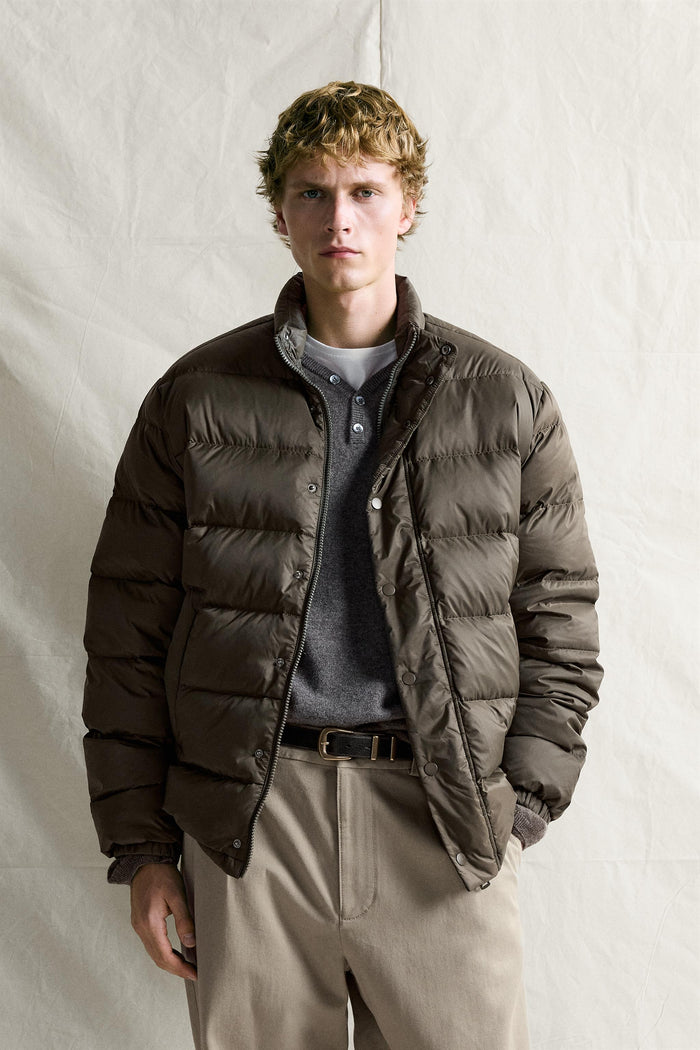 FEATHER WATER-REPELLENT JACKET - Black Brown