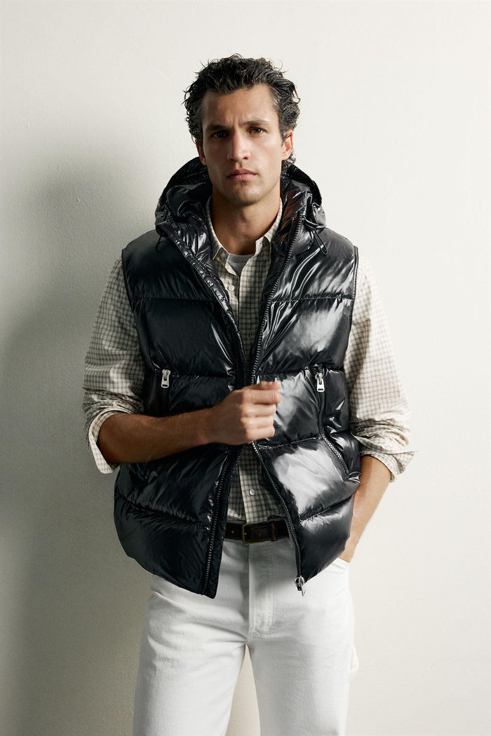 FEATHER GILET Black