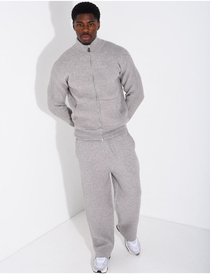 Zip cardigan and pants set