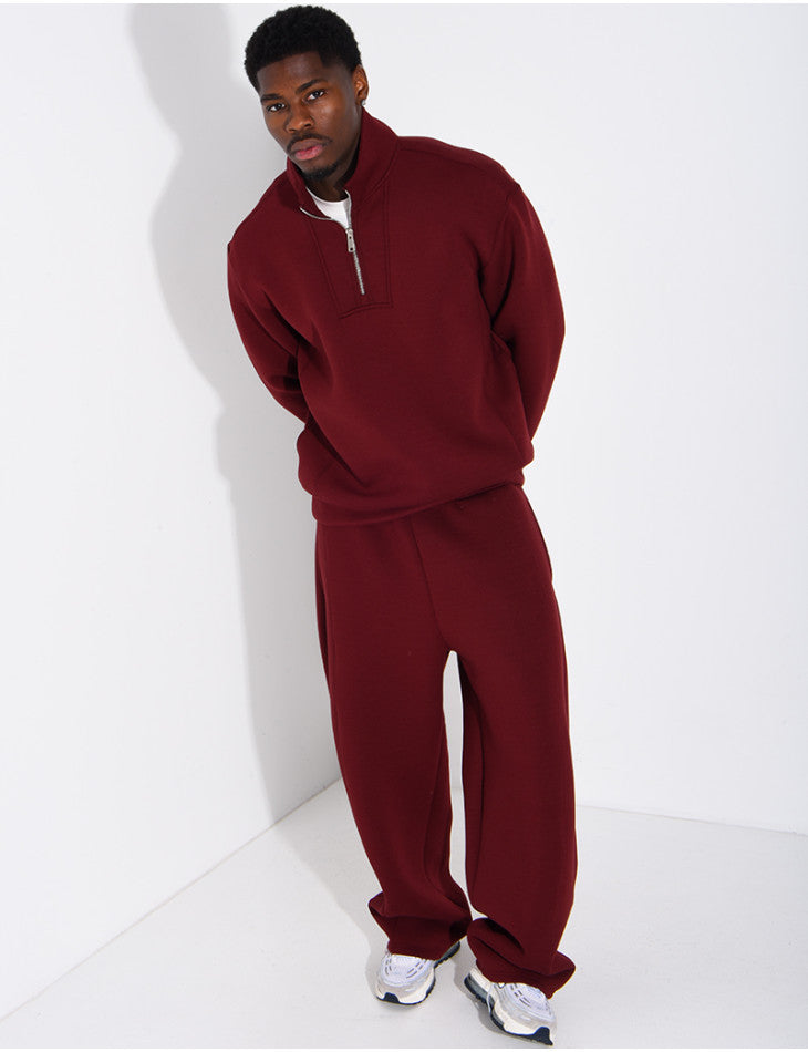Neoprene pants and zip-neck sweatshirt set
