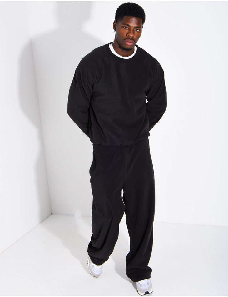 Heavyweight pants and crew-neck sweatshirt set