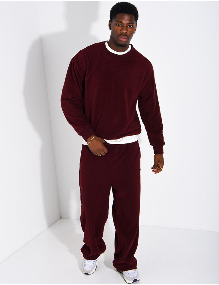 Heavyweight pants and crew-neck sweatshirt set