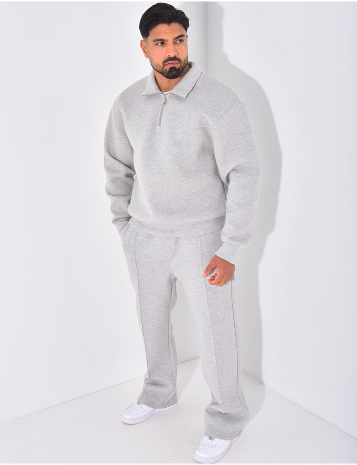 Zip-neck sweatshirt and pants set