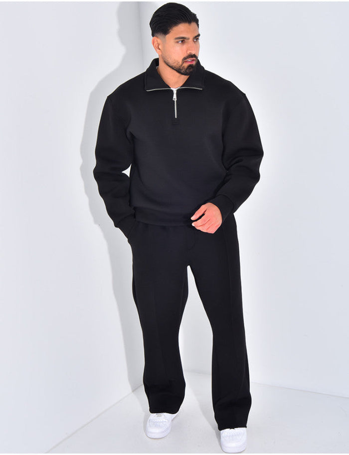 Zip-neck sweatshirt and pants set