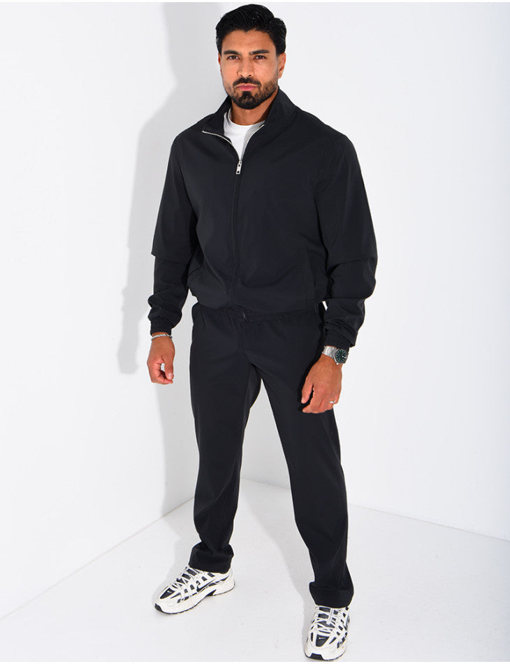 Waterproof zip jacket and straight-leg pants set