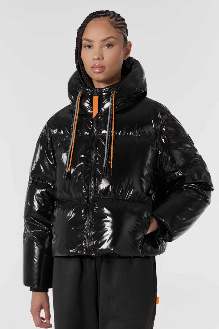 CREST Cropped A-Line Puffer - Black